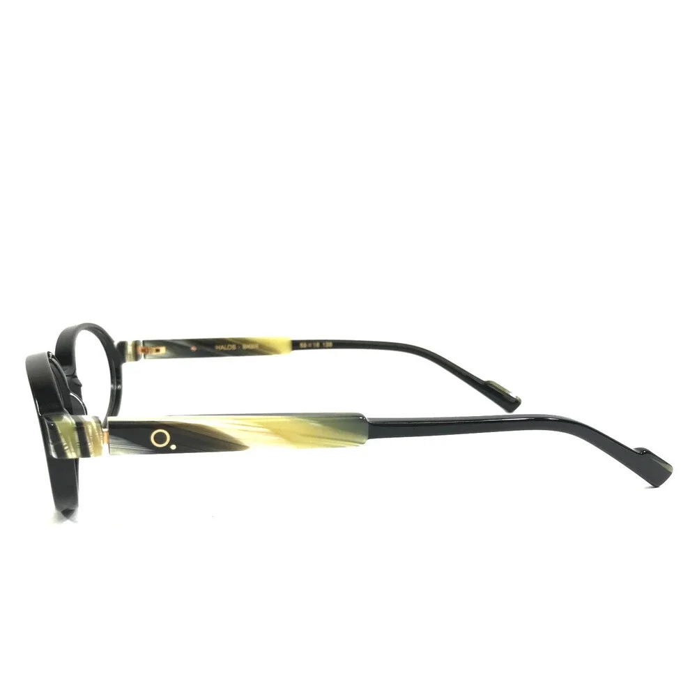 Etnia Barcelona Eyeglasses Frames HALOS BKBR Black Brown Horn Oval 53-16-138